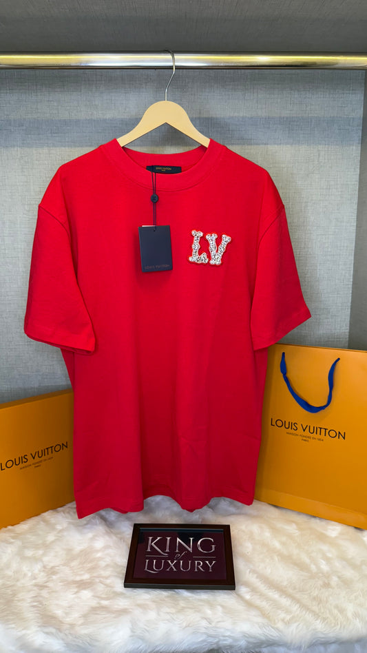 Cotton Pique T-Shirt With Embroidered LV Patch