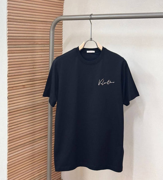 VALENTINO EMBROIDERY AND VLOGO SIGNATURE PRINT COTTON T-SHIRT