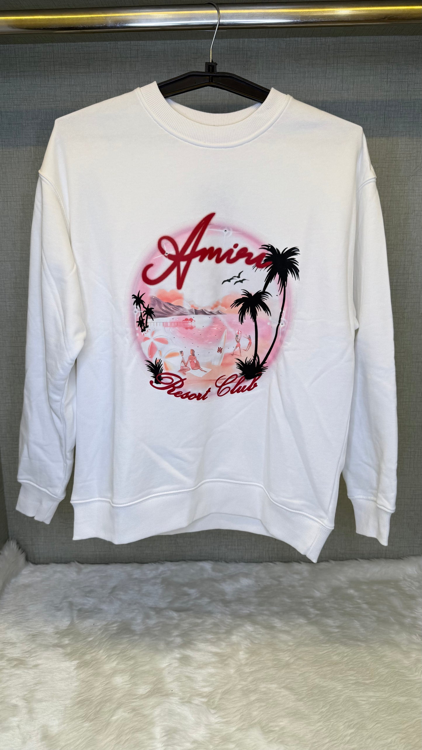 Amiri White & Pink 'Resort
Club' Sweatshirt