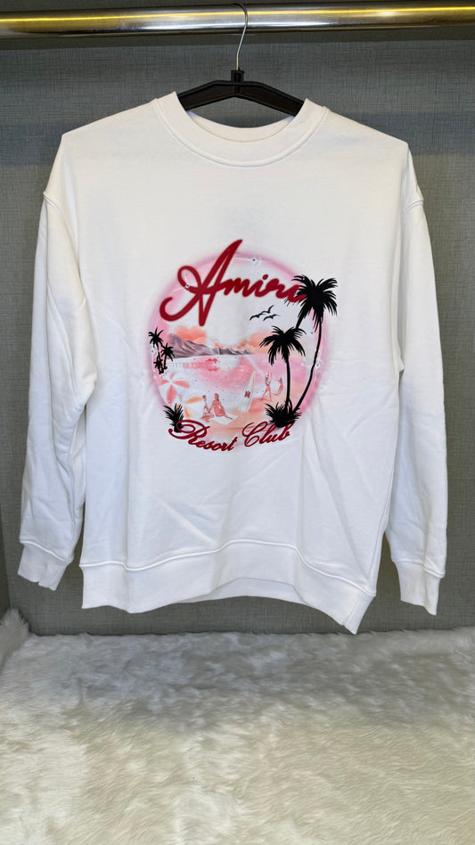 Amiri White & Pink 'Resort
Club' Sweatshirt