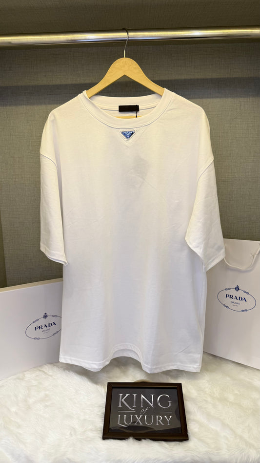 Triangle-logo cotton T-shirt
