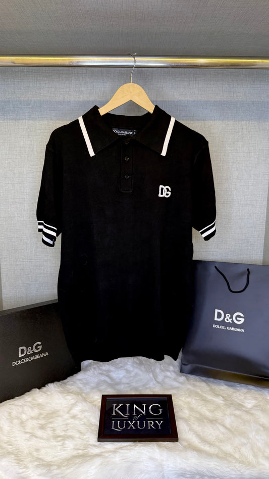 D&G Black logo polo